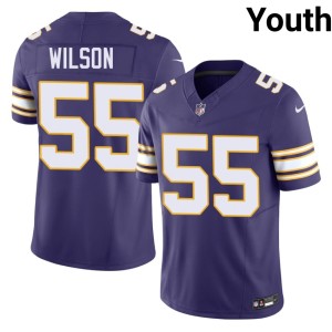 #55 Youth Purple Game Minnesota Vikings Throwback Eric Wilson Jersey 314480-367
