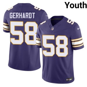 #58 Limited Purple Pride Purple Gavin Gerhardt Youth Throwback Jersey 651421-656
