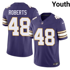 #48 MIN Vikings Purple Stitched Youth Throwback Jacob Roberts Jerseys 208033-786