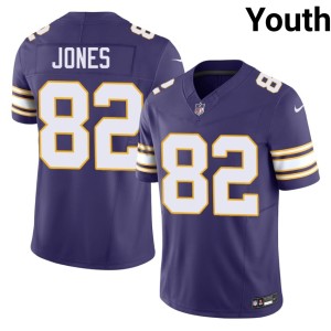 #82 Vikings Nation Youth Purple Jeshaun Jones Throwback NIL Jerseys 973320-772