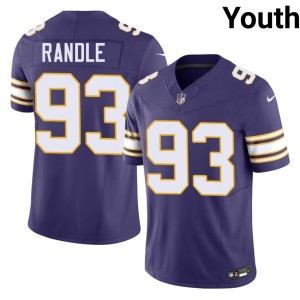#93 Minnesota Vikings John Randle Youth Purple Player Throwback Jerseys 397827-970