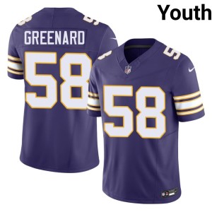 #58 Youth 2026 Purple Minnesota Vikings Throwback Jonathan Greenard Jerseys 431582-593