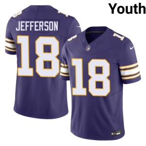 #18 The Purple Youth Throwback Limited Purple Justin Jefferson Jerseys 706942-470