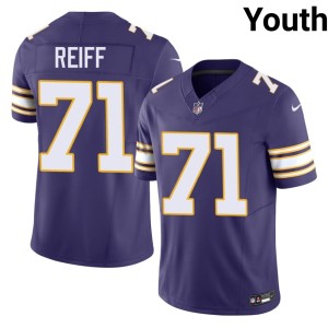 #71 Throwback Youth Game Purple Riley Reiff The Vikes Jersey 290340-871