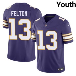 #13 Tai Felton Stitched The Purple Throwback Purple Youth Jersey 849303-755