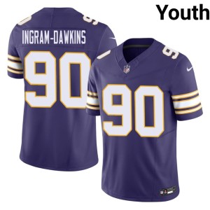 #90 Tyrion Ingram-Dawkins 2026-27 Minnesota Vikings Youth Throwback Purple Jersey 721971-670