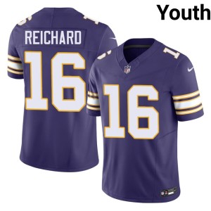 #16 Football Youth MIN Vikings Will Reichard Purple Throwback Jerseys 303545-666
